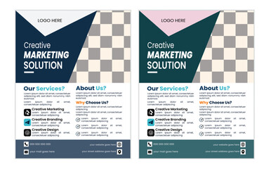 Corporate creative a4 Size business flyer vactor design template 2 color clean and professional  flyer design.