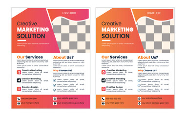 Corporate creative a4 Size business flyer vactor design template 2 color clean and professional  flyer design.