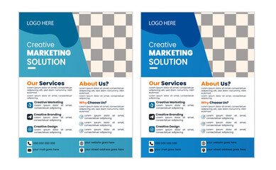 Corporate creative a4 Size business flyer vactor design template 2 color clean and professional  flyer design.