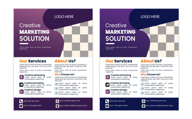 Corporate creative a4 Size business flyer vactor design template 2 color clean and professional  flyer design.