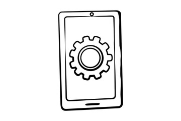 mobile phone with combination lock on white
