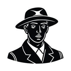 vector illustration of a soldier with a hat