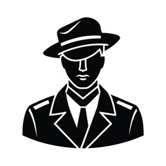 vector illustration of a soldier with a hat