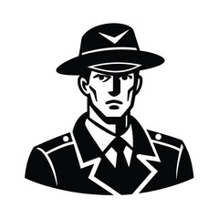 vector illustration of a soldier with a hat