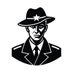 vector illustration of a soldier with a hat