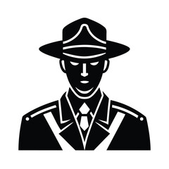 vector illustration of a soldier with a hat
