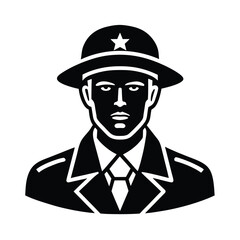 vector illustration of a soldier with a hat