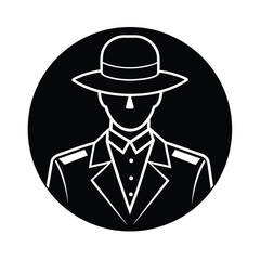 vector illustration of a soldier with a hat