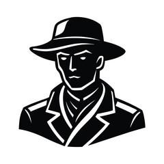 vector illustration of a soldier with a hat