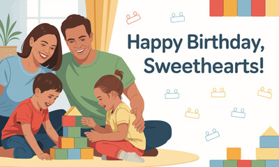 Family Birthday Celebration with Building Blocks