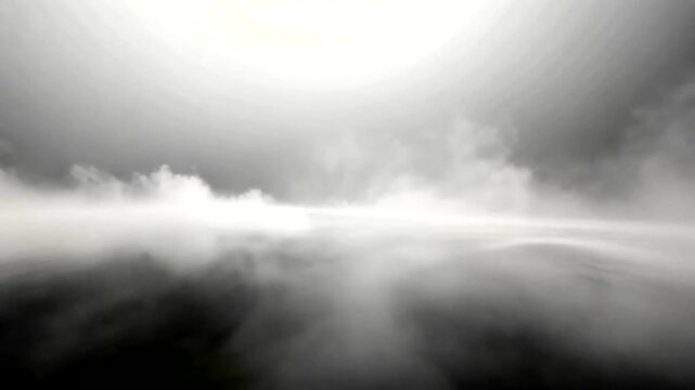 Abstract foggy landscape video clip with low lying ground fog motion effect creating a mysterious