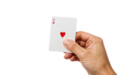 playing cards in hand isolated on transparent background png