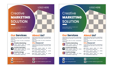 Corporate modern and creative business flyer design template a4 size clean design.