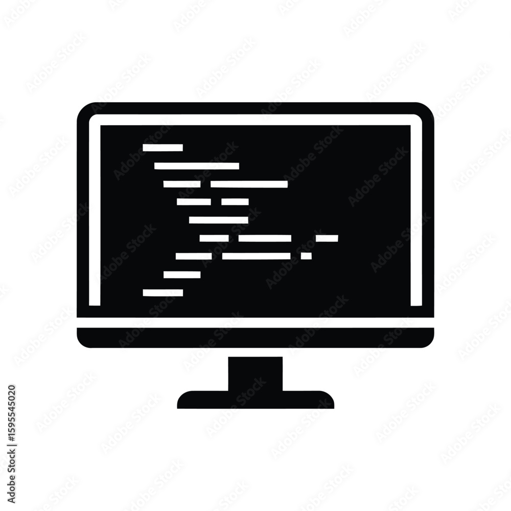 Fototapete Computer monitor displaying abstract code lines