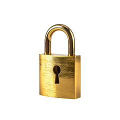 Naklejka premium Golden padlock for security and safety illustration element on transparent background