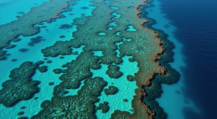 Fototapeta premium View of a large body of water with a bunch of corals