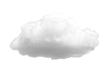 Cloud floating softly isolated on white background for serene weather and sky design elements
