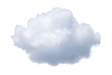 Cloud floating softly isolated on white background for serene weather and sky design elements

