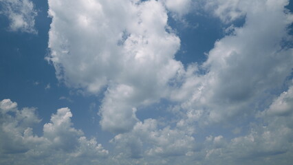 Time lapse. The Beautiful Cloudy Sky Over a Serene Landscape Creates a Stunning and Peaceful Atmosphere