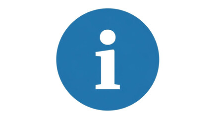 Information sign vector graphic, blue and white info icon for web and print design