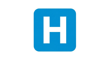 Obraz premium Hospital sign blue and white icon vector illustration medical healthcare symbol