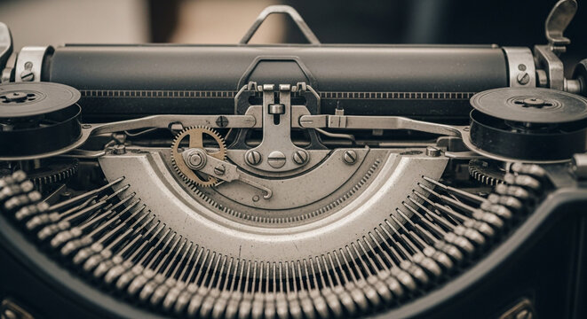 Vintage typewriter machine close up photo antique writing instrument journalism - Powered by Adobe