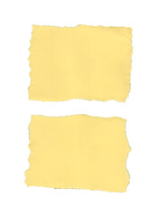 Group of ripped yellow paper fragments with organic edges. Perfect for collage design, presentation...