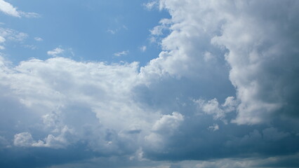 A scenic view of a cloudy sky showcasing an array of captivating and varying blue tones