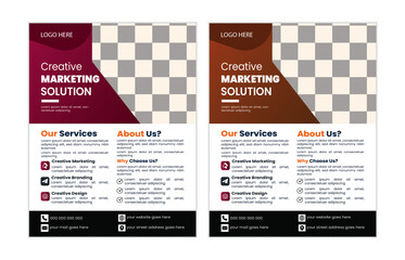 Creative business a4 flyer template design, modern and clean flyer template, and  2 colors, editable vector template design.