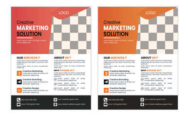 Creative business a4 flyer template design, modern and clean flyer template, and  2 colors, editable vector template design.