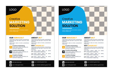 Creative business a4 flyer template design, modern and clean flyer template, and  2 colors, editable vector template design.