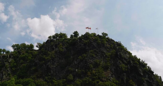 Upper Middle Rhine Valley, Loreley rock against sky with some clouds