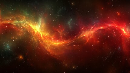 Obraz premium Colorful cosmic nebula swirls through the vast expanse of space.