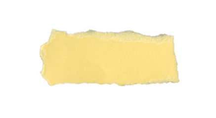 Jagged yellow paper cutout with rough edges. Great for mixed media, sticker design, or message highlights. The paper's texture and color provide a distinct contrast that can draw attention