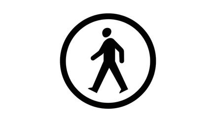 Pedestrian crossing sign walking man symbol road safety traffic regulation icon