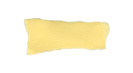 Isolated ripped yellow notepad scrap with jagged border. Suitable for creative projects like...