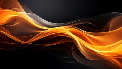 Abstract fiery waves on a dark background