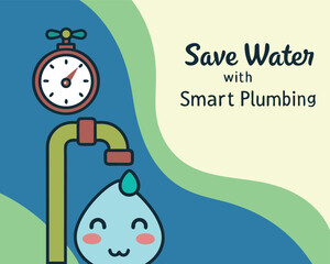 Save Water Plumbing Awareness | Water Conservation Tips Poster