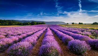Obraz premium lavender farm field starting to bloom