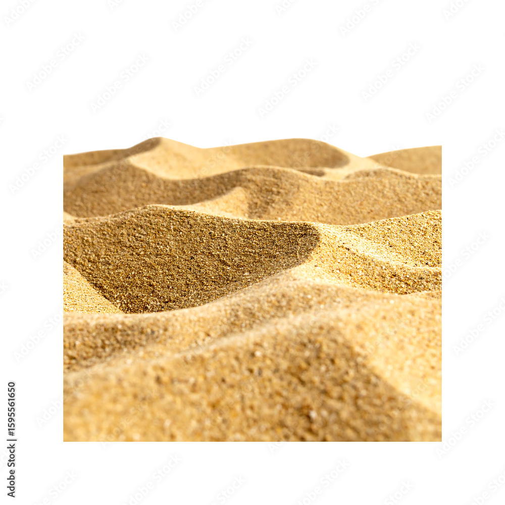 Poster rippling golden sand texture creating abstract dunes on transparent background