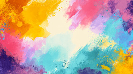 Naklejka premium An energetic and colorful abstract background featuring a dynamic burst of paint splashes and textures. Perfect for themes related to creativity, celebration, art, joy, and lively design projects