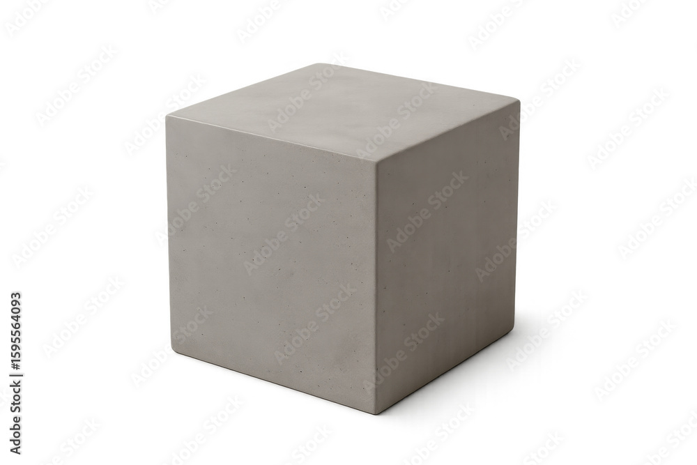 Poster simple concrete cube on a transparent background, perfect for showcasing products or adding a touch 