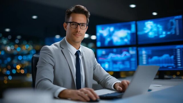 Confident professional analyzing procurement supply chain insights