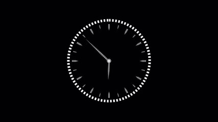 24 hours clock time lapse animation on transparent background. 4K Video - Powered by Adobe