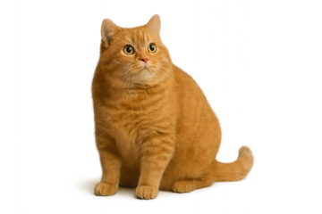 orange cat on transparent background