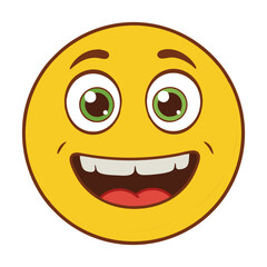 vector emoticon illustration of a happy face