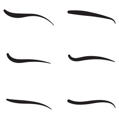 Swoosh and swash tails collection. Swooshes text tail for baseball design. Sports swash underline shapes set in retro style. Swish typography font element for athletics, baseball, football