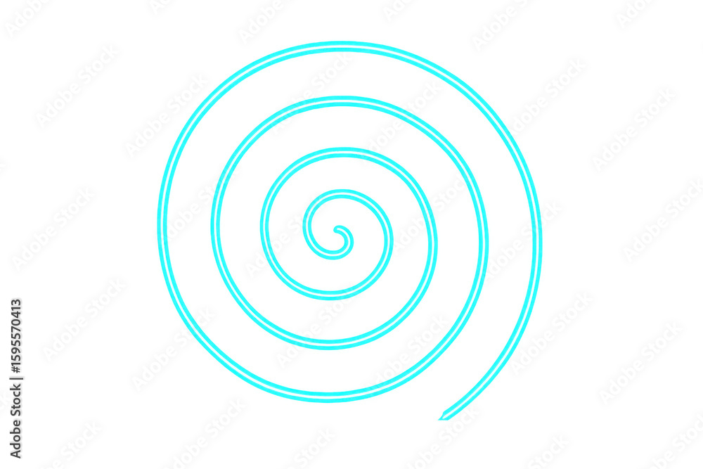 Poster glowing neon light forms a spiral shape against a transparent background, creating a vibrant and fut