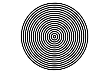 Fototapeta premium Black and white concentric circles pattern creating optical illusion