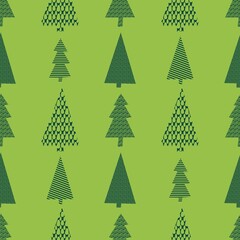 Obraz premium Christmas tree seamless winter pattern for wrapping paper and fabrics